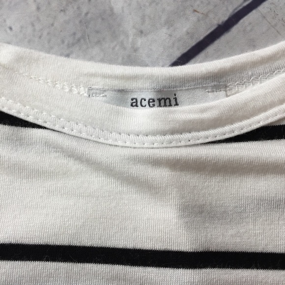 SOLD-White black striped sleeveless swing dress - Picture 4 of 5